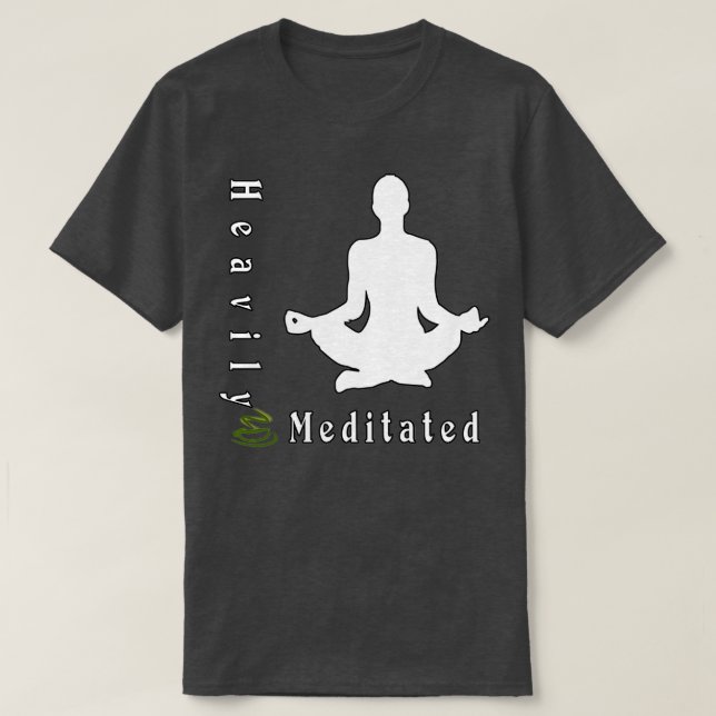 Camiseta Yoga muito meditado amarelo (Frente do Design)
