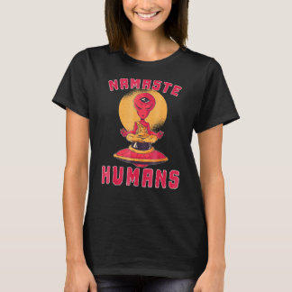 Camiseta Yoga Namaste Alienígena Humans Meditação de Dia da