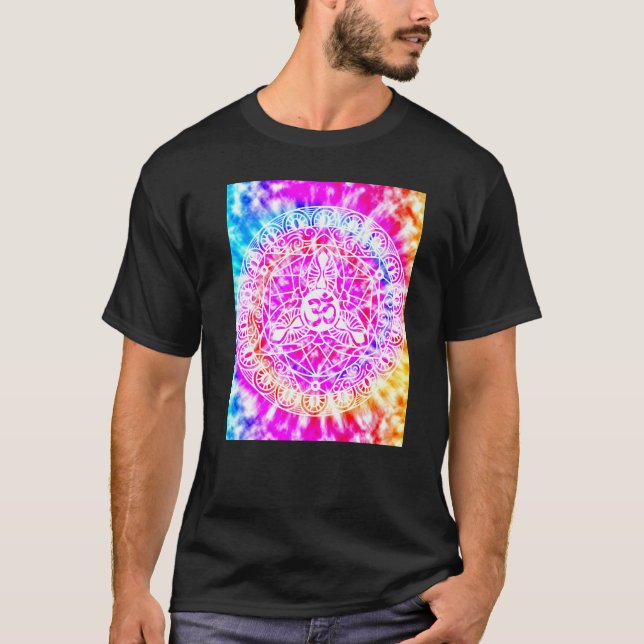 Camiseta Yoga Namaste Moon Tie Die Buddha (Frente)