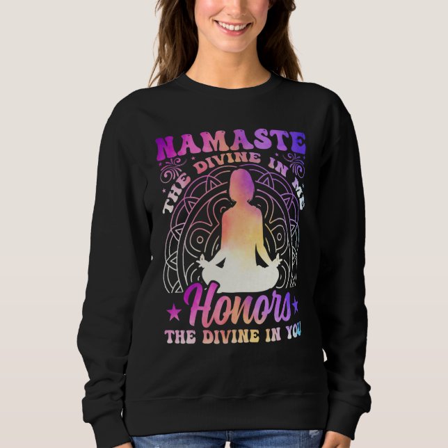 Camiseta Yoga Namaste the Divine in Me Spiritual Yoga Medit (Frente)