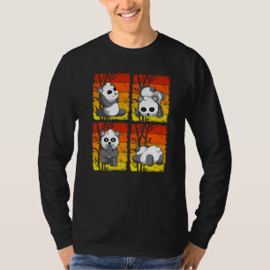 Camiseta Yoga Panda Chinês Bamboo Comendo Animais Gym 4