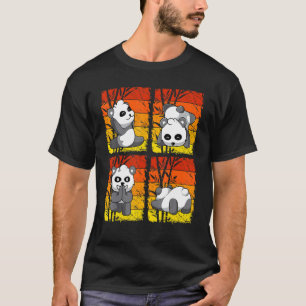 Camiseta Yoga Panda Chinês Bamboo Comendo Animais Gym 5