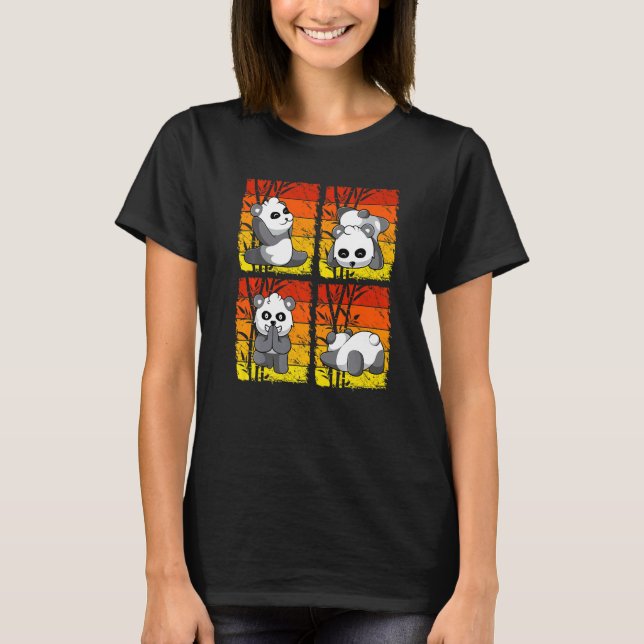 Camiseta Yoga Panda Comendo Bambu Chinês Animais Academia 3 (Frente)