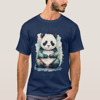 Camiseta yoga panda mantenha a meditação calma