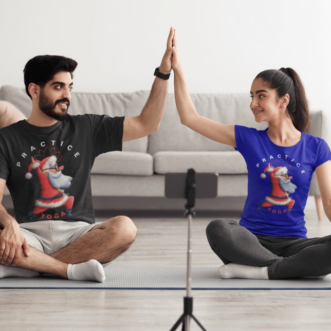 Camiseta Yoga Papais noeis Espalham Víblias de Natal Festiv (Criador carregado)