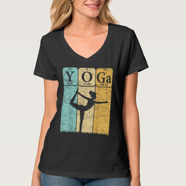 Camiseta Yoga Periodic Table Elements Zen Meditation Nerd Y (Frente)