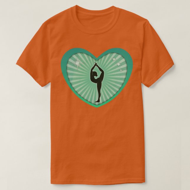 Camiseta Yoga Pose 1 Esticado Formatado Pelo Coração (Frente do Design)
