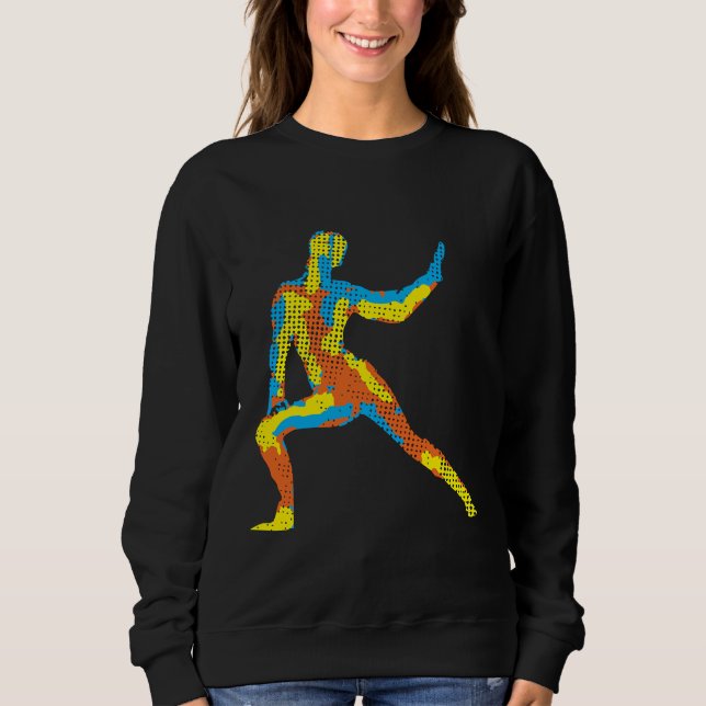 Camiseta Yoga Pose Moderna Colorida (Frente)
