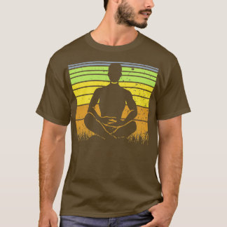 Camiseta Yoga Pose Retro Vintage Sunset 9