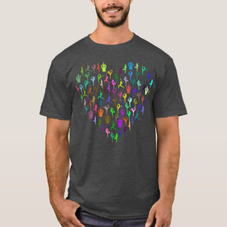 Camiseta Yoga Possui Posições Coração Malhação Arco-Íris