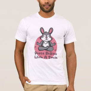 Camiseta Yoga, pratica coelho engraçado do Kawaii, coloca u