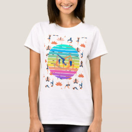 Camiseta Yoga Retroativo no Fluxo Vibrante de Cores Harmoni