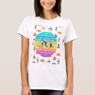 Camiseta Yoga Retroativo no Fluxo Vibrante de Cores Harmoni