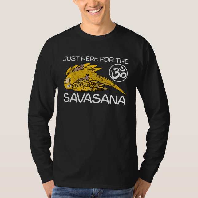 Camiseta Yoga Savasana Parrot Yellow Lutino Budgie Budgerig (Frente)
