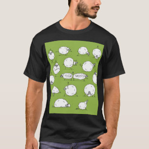 Camiseta Yoga Sheep: Brincadeira Com O Esboço.