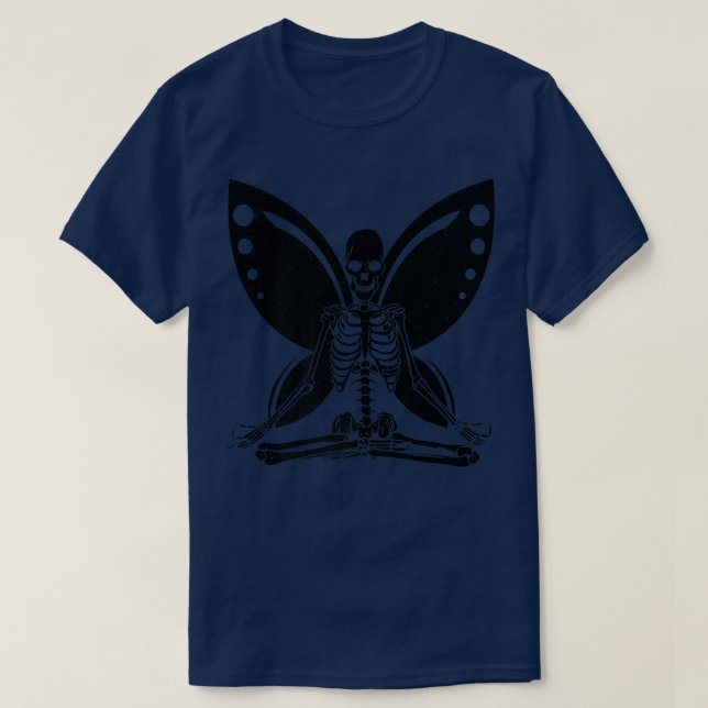 Camiseta Yoga Skeleton Butterfly Grunge Fairycore Aes (Frente do Design)