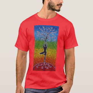 Camiseta Yoga Tree of Life Vintage Girl Meditation Yoga Lov