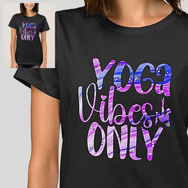 Camiseta Yoga Vibes Apenas Blue Mauve Rainbow (Criador carregado)