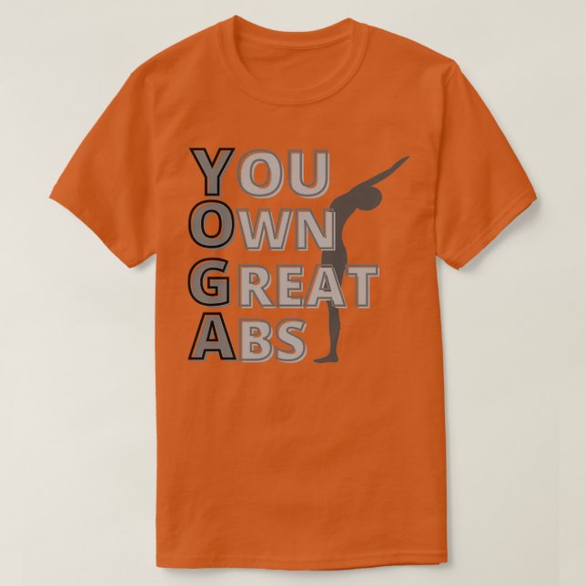 Camiseta YOGA Você Próprio Excelente Abs (Frente do Design)