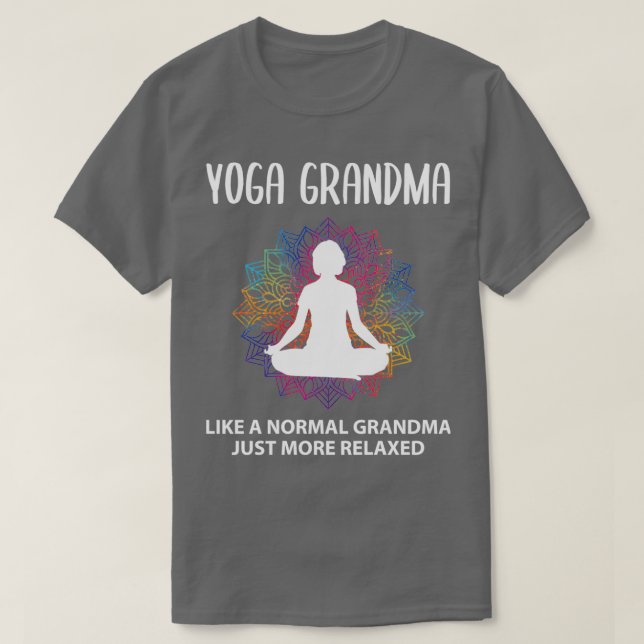Camiseta Yoga Vovó Vovó Engraçada Dizendo Presente (Frente do Design)
