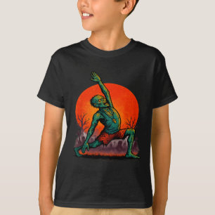 Camiseta Yoga Zumbi Pose de Alongamento dos Mortos-Vivos Lu
