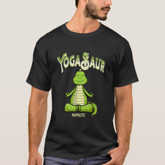 Camiseta 'YogaSaur' Namaste, Ioga Divertido & Dinossauro