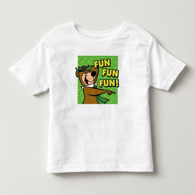 Camiseta Yogi Bear Diversão Diversão Diversão (Frente)