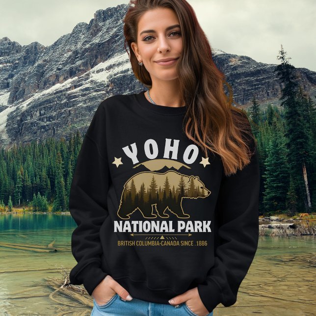 Camiseta Yoho National Park Canada – Bear & Forest Landscap (Criador carregado)