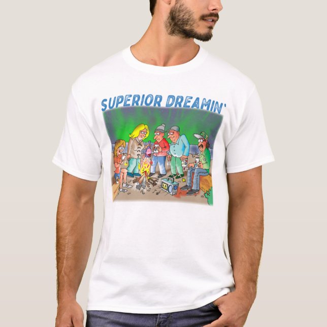 Camiseta Yooper Apresentando um desenho do Lago Su (Frente)