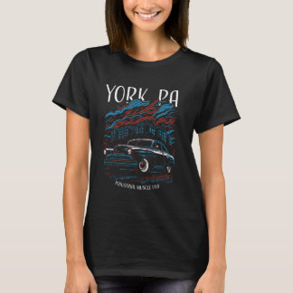 Camiseta York PA Industrial Muscle USA Classic Hotrod Car D