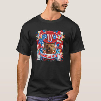 Camiseta Yorkie 4 de julho Cão Patriótico Bandeira dos EUA