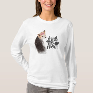 Camiseta Yorkie Adorável - Fique Em Casa, Mãe