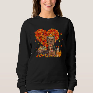 Camiseta Yorkie Autumn Tree Fall Leaves Pumpkin Dog