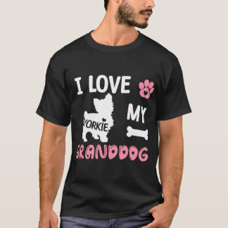 Camiseta Yorkie Dog Avó Presente Eu Amo Meu Avô Yorkie