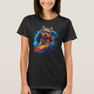 Camiseta Yorkie Dog Yorkshire Terrier Surfing