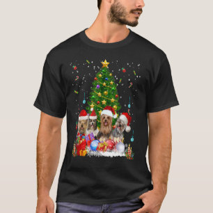 Camiseta Yorkie Dogs Árvore Natal Sweater Xmas Pet Animal