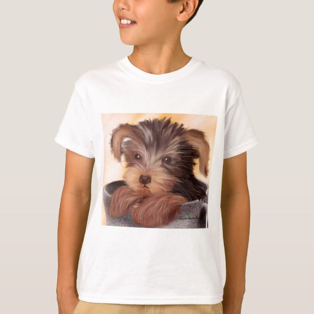 Camiseta Yorkie em seu copo (Frente)
