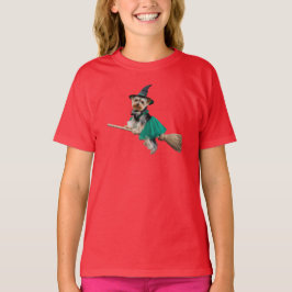 Camiseta Yorkie Fofo de Halloween para Crianças