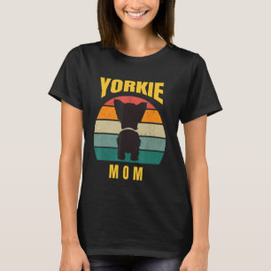 Camiseta Yorkie Mãe Mulher Retro Terrier Vinatage
