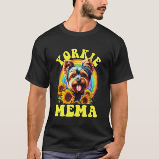 Camiseta Yorkie Mema Yorkshire Terrier Cachorro Girassol Ma