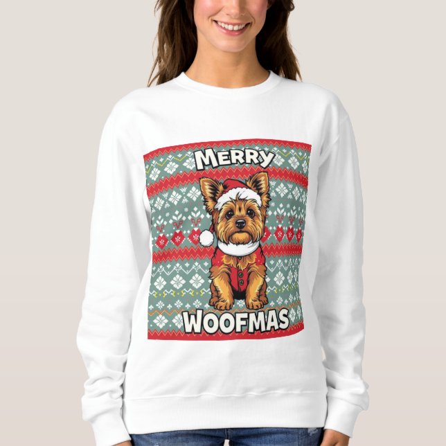 Camiseta Yorkie Merry  Woofmas (Frente)