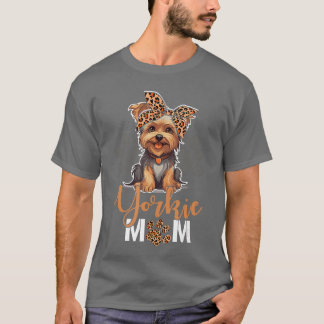 Camiseta Yorkie Mom Yorkshire Leopard Dog Lovers Mothers Da