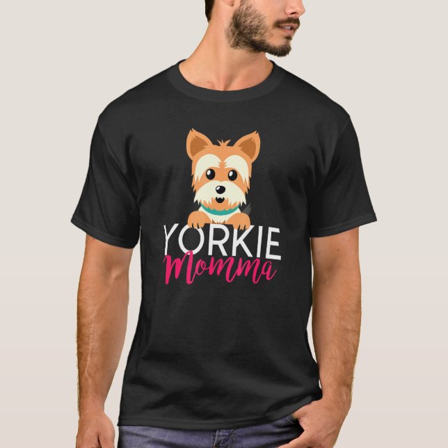 Camiseta Yorkie Momma gift mothers day dog love women (Frente)