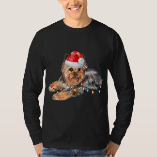 Camiseta Yorkie natal Cachorro Maluco Engraçado