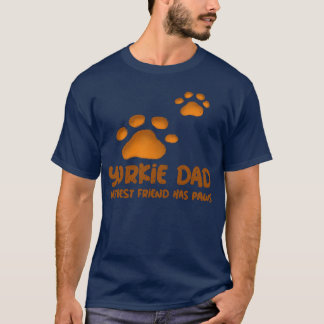Camiseta Yorkie Pai Meu Melhor Amigo Tem Garota de patas