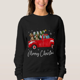 Camiseta Yorkie Red Truck Natal Papai Noel Xmas