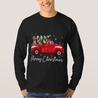 Camiseta Yorkie Red Truck Natal Papai Noel Xmas