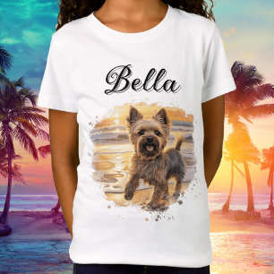 Camiseta Yorkie Sunset Cute Beach Lover Personalizado