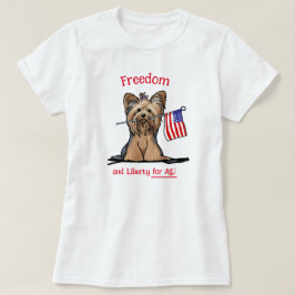 Camiseta Yorkie Terrier da Liberdade dos EUA