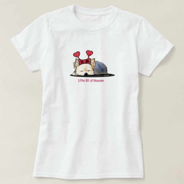 Camiseta Yorkie Terrier Love Bug (Frente do Design)